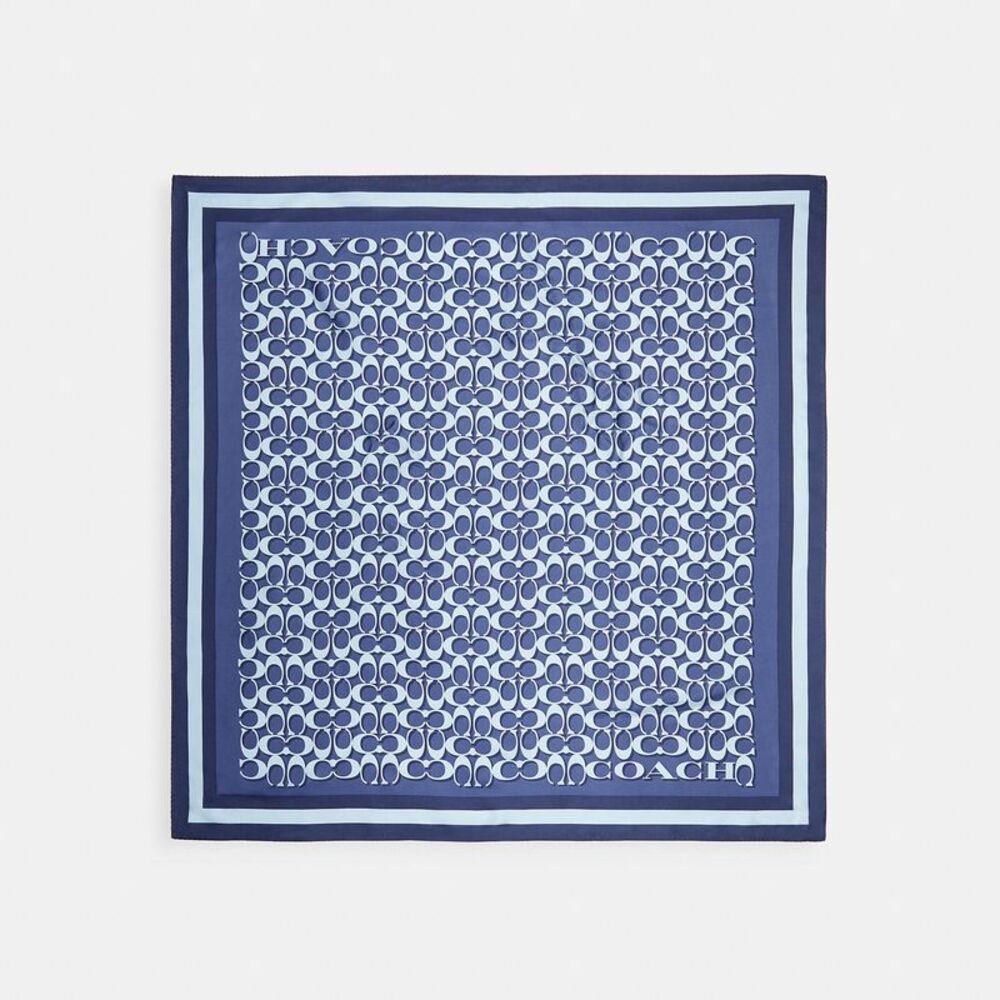 NWT Coach Outlet Signature Print Silk Square Scarf - Picture 1 of 3